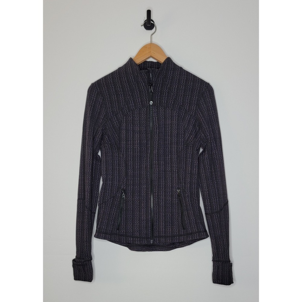 Lululemon Forme Jacket Ziggy Wee September Black Full Zip Cuffins Women's Size 4